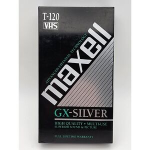 Maxell 214016 120 Minute Gx Silver Video Tape New Old Stock‎ Sealed